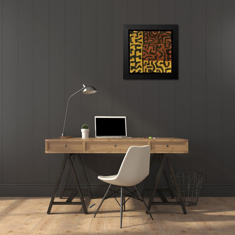 Kuba 4 Black Modern Wood Framed Art Print by Stellar Design Studio