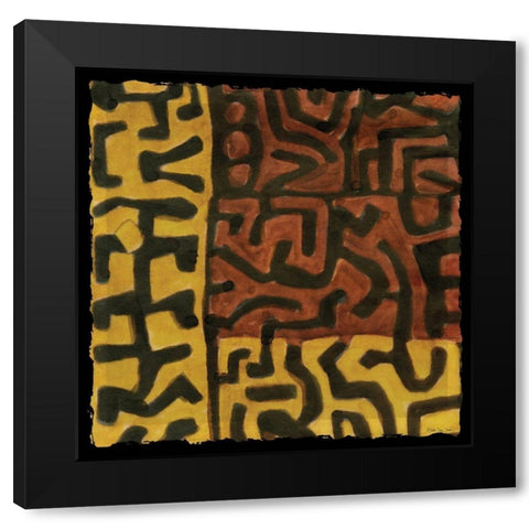 Kuba 4 Black Modern Wood Framed Art Print with Double Matting by Stellar Design Studio