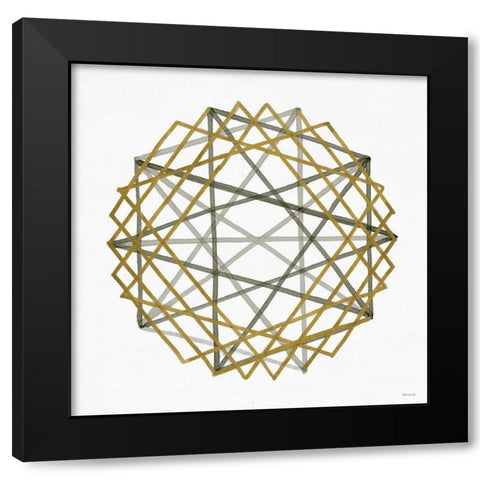 Convergent 2 Black Modern Wood Framed Art Print by Stellar Design Studio