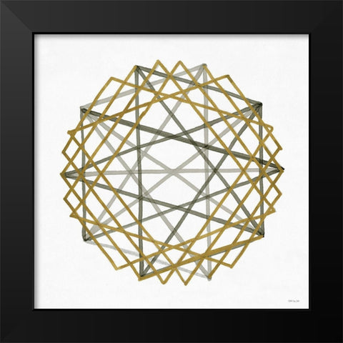 Convergent 2 Black Modern Wood Framed Art Print by Stellar Design Studio