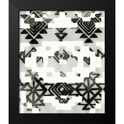 Tribal Print Black Modern Wood Framed Art Print by Stellar Design Studio