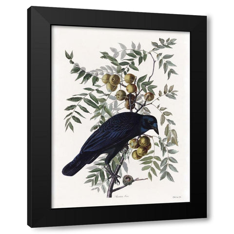Vintage Crow 1 Black Modern Wood Framed Art Print by Stellar Design Studio