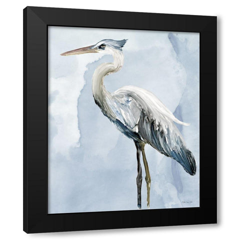 Heron 4 Black Modern Wood Framed Art Print with Double Matting by Stellar Design Studio