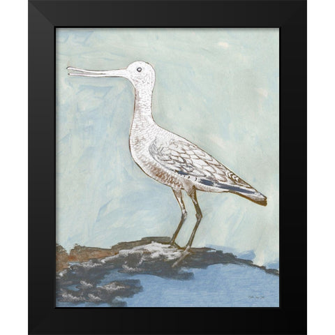 Sea Bird 2 Black Modern Wood Framed Art Print by Stellar Design Studio