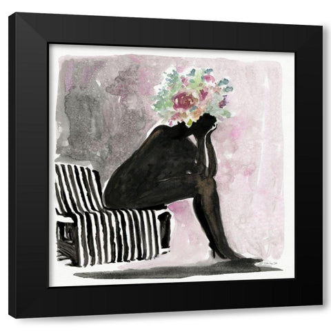 Balanced on Beauty 1 Black Modern Wood Framed Art Print with Double Matting by Stellar Design Studio