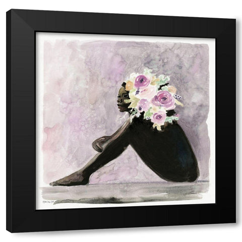 Balanced on Beauty 2 Black Modern Wood Framed Art Print by Stellar Design Studio