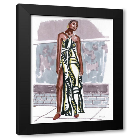 Fashion in the City 1 Black Modern Wood Framed Art Print with Double Matting by Stellar Design Studio