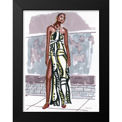 Fashion in the City 1 Black Modern Wood Framed Art Print by Stellar Design Studio