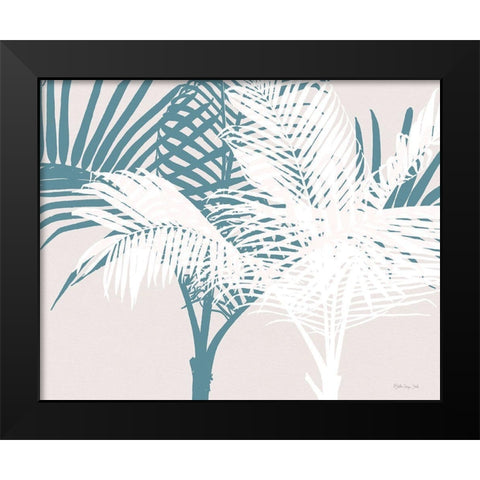 Transitioning Palm Pattern Black Modern Wood Framed Art Print by Stellar Design Studio