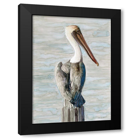 Brown Pelican 1 Black Modern Wood Framed Art Print with Double Matting by Stellar Design Studio