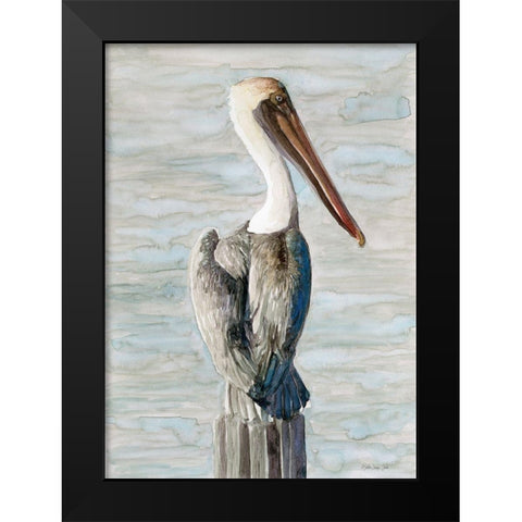 Brown Pelican 1 Black Modern Wood Framed Art Print by Stellar Design Studio