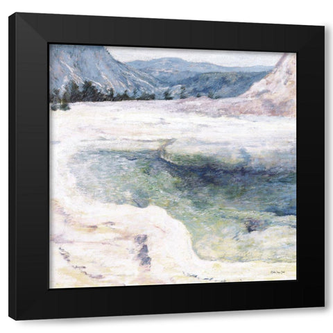 Mountain Lake Black Modern Wood Framed Art Print with Double Matting by Stellar Design Studio