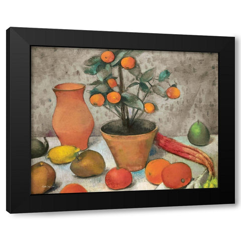 Still-Life with Oranges Black Modern Wood Framed Art Print with Double Matting by Stellar Design Studio