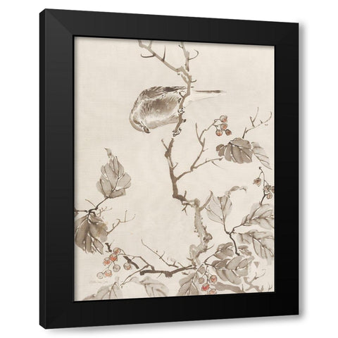 Sumi Ink Study 1 Black Modern Wood Framed Art Print with Double Matting by Stellar Design Studio