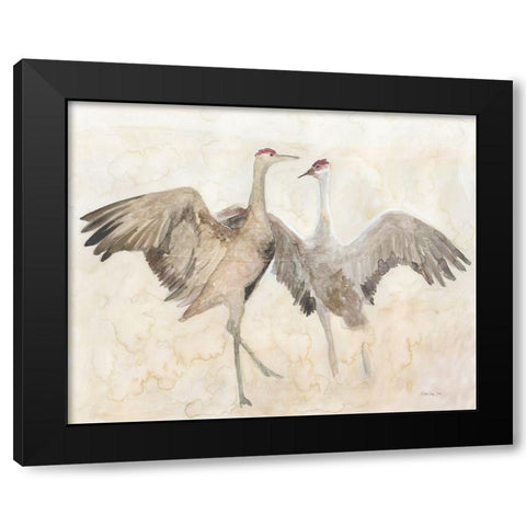 Sandhill Cranes 1 Black Modern Wood Framed Art Print by Stellar Design Studio