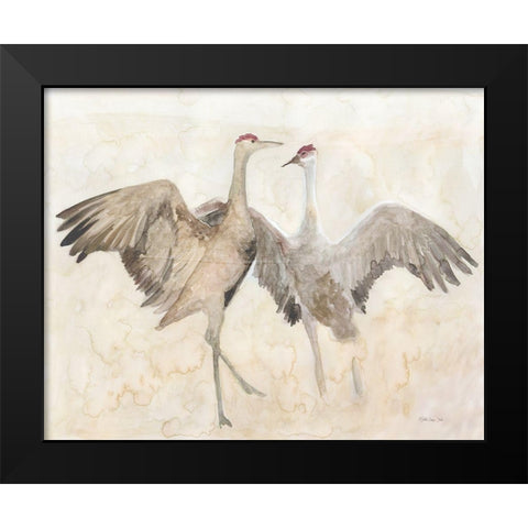 Sandhill Cranes 1 Black Modern Wood Framed Art Print by Stellar Design Studio