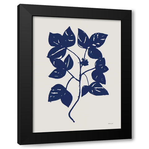 Indigo Botanical I Black Modern Wood Framed Art Print by Stellar Design Studio