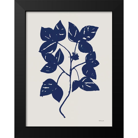 Indigo Botanical I Black Modern Wood Framed Art Print by Stellar Design Studio