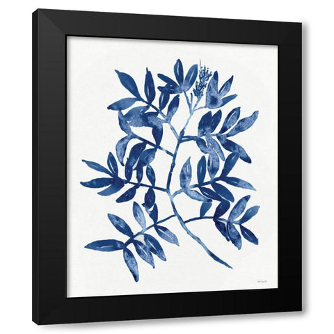 Nature in Indigo 2 Black Modern Wood Framed Art Print with Double Matting by Stellar Design Studio