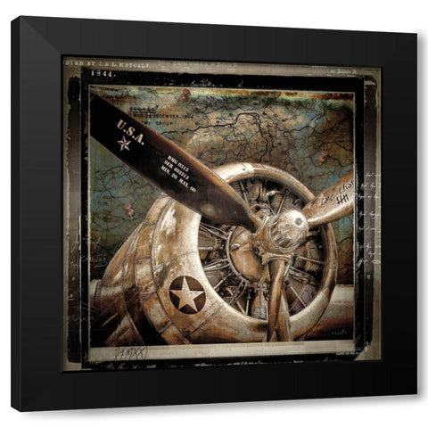 Wing and a Prayer Black Modern Wood Framed Art Print by Sophie 6