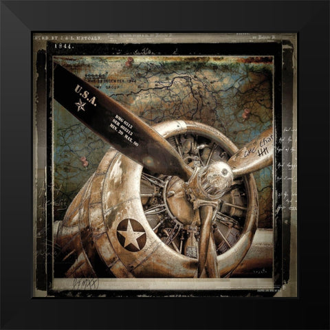 Wing and a Prayer Black Modern Wood Framed Art Print by Sophie 6