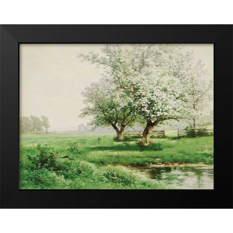 The Dreamy Field Black Modern Wood Framed Art Print by Seven Trees Design