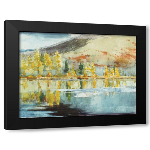 Peaceful Landscape Black Modern Wood Framed Art Print by Seven Trees Design