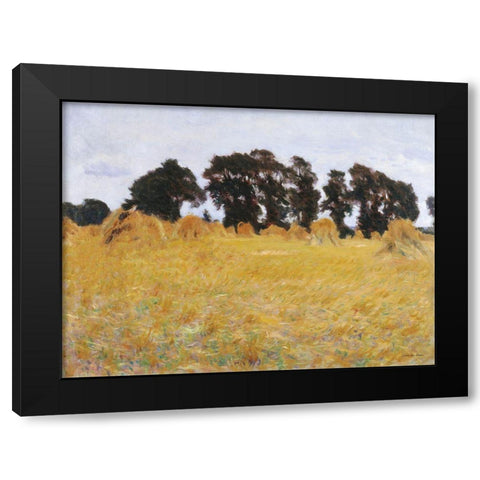 The Field Black Modern Wood Framed Art Print with Double Matting by Seven Trees Design