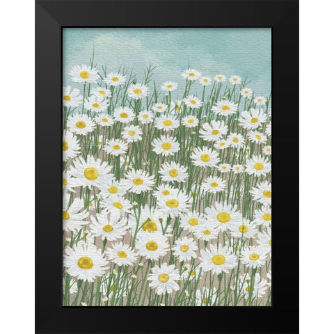 Daisies in the Sky Black Modern Wood Framed Art Print by Seven Trees Design
