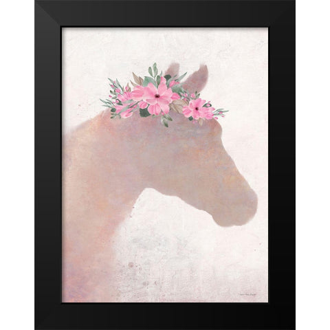 Pink Pony Black Modern Wood Framed Art Print by Seven Trees Design