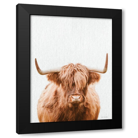 Cow Portrait Black Modern Wood Framed Art Print by Seven Trees Design