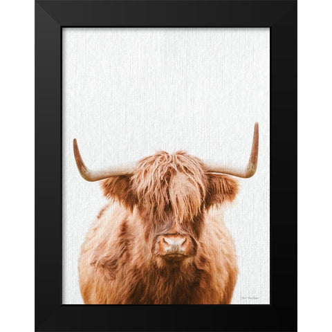 Cow Portrait Black Modern Wood Framed Art Print by Seven Trees Design