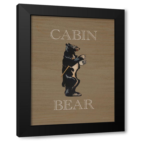 Cabin Bear Black Modern Wood Framed Art Print by Seven Trees Design