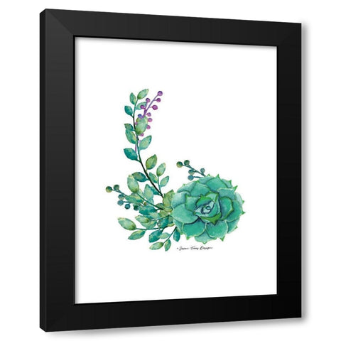 Succulent Plant I Black Modern Wood Framed Art Print with Double Matting by Seven Trees Design