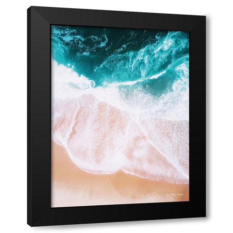 Ocean Meets Sand I Black Modern Wood Framed Art Print by Seven Trees Design