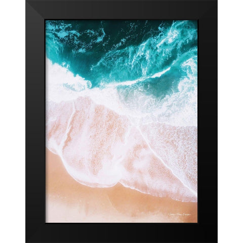 Ocean Meets Sand I Black Modern Wood Framed Art Print by Seven Trees Design