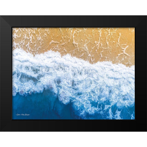 Ocean Meets Sand II Black Modern Wood Framed Art Print by Seven Trees Design