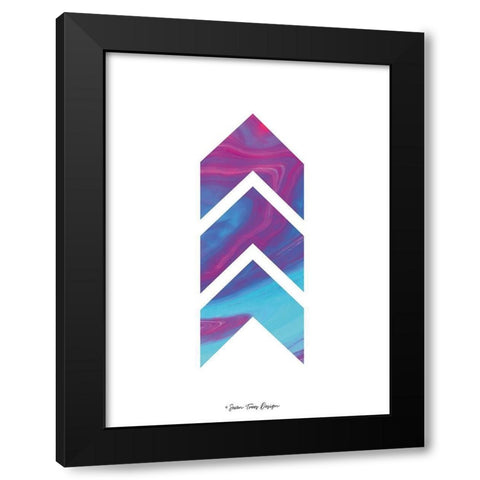 Marble Chevron Black Modern Wood Framed Art Print by Seven Trees Design