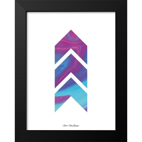 Marble Chevron Black Modern Wood Framed Art Print by Seven Trees Design