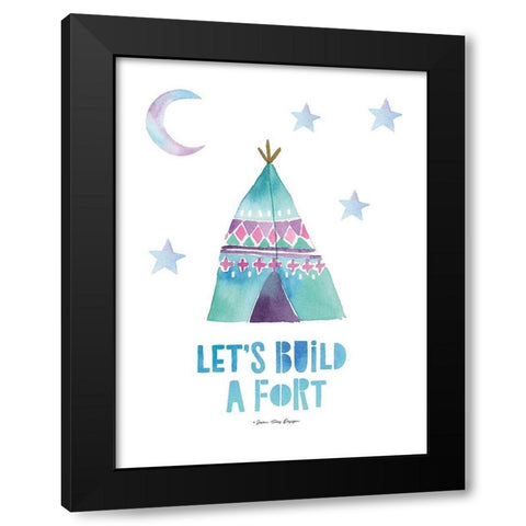 Lets  Build a Fort Black Modern Wood Framed Art Print by Seven Trees Design