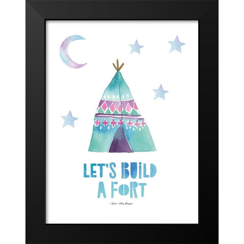 Lets  Build a Fort Black Modern Wood Framed Art Print by Seven Trees Design