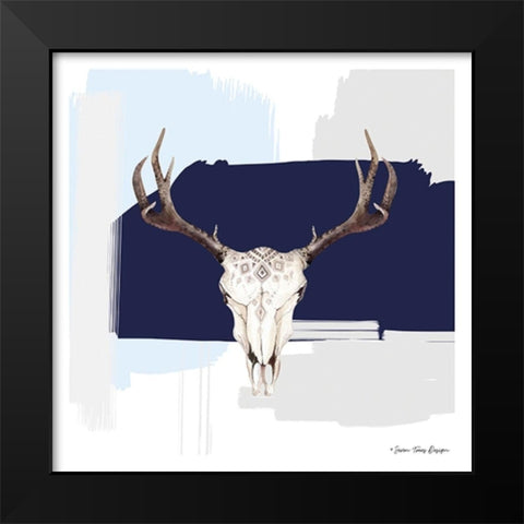 Colored Steer Head III Black Modern Wood Framed Art Print by Seven Trees Design