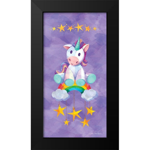 Rainbow Unicorn I Black Modern Wood Framed Art Print by Seven Trees Design