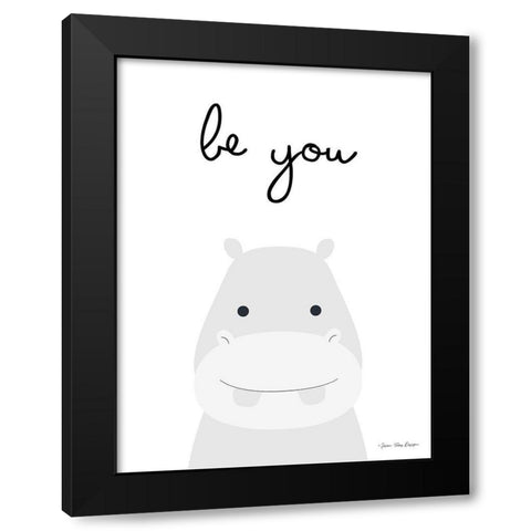 Be You Black Modern Wood Framed Art Print with Double Matting by Seven Trees Design