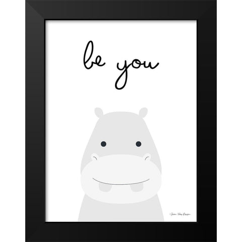 Be You Black Modern Wood Framed Art Print by Seven Trees Design