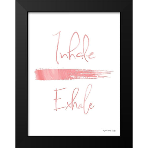 Inhale, Exhale Black Modern Wood Framed Art Print by Seven Trees Design