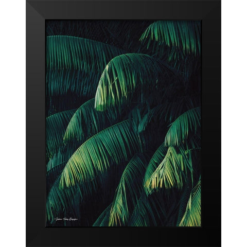 Palm Leaves   Black Modern Wood Framed Art Print by Seven Trees Design