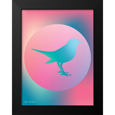 Gradient Bird Black Modern Wood Framed Art Print by Seven Trees Design