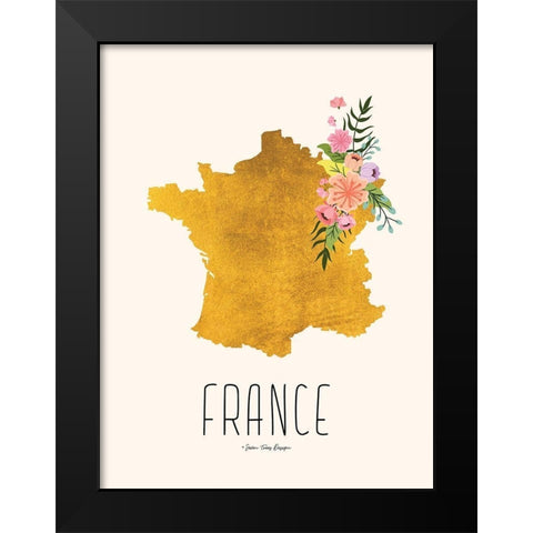 Gold France Black Modern Wood Framed Art Print by Seven Trees Design