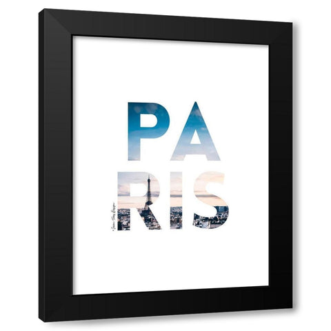 Paris Black Modern Wood Framed Art Print by Seven Trees Design